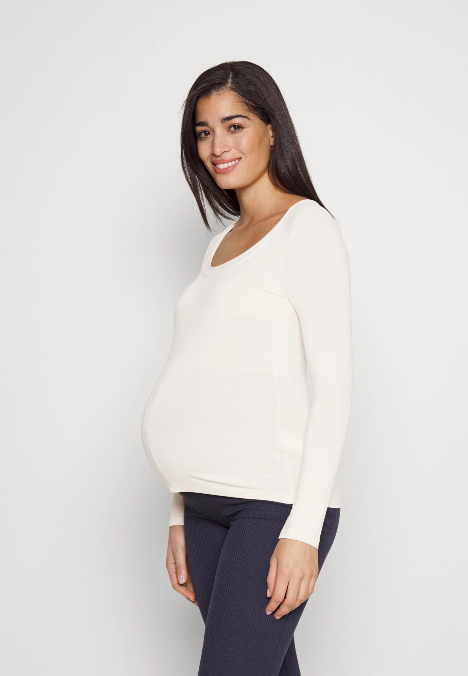 Maternity Basic Longsleeve 2 Pack - Long Sleeved Top - Blue/White - Image 2