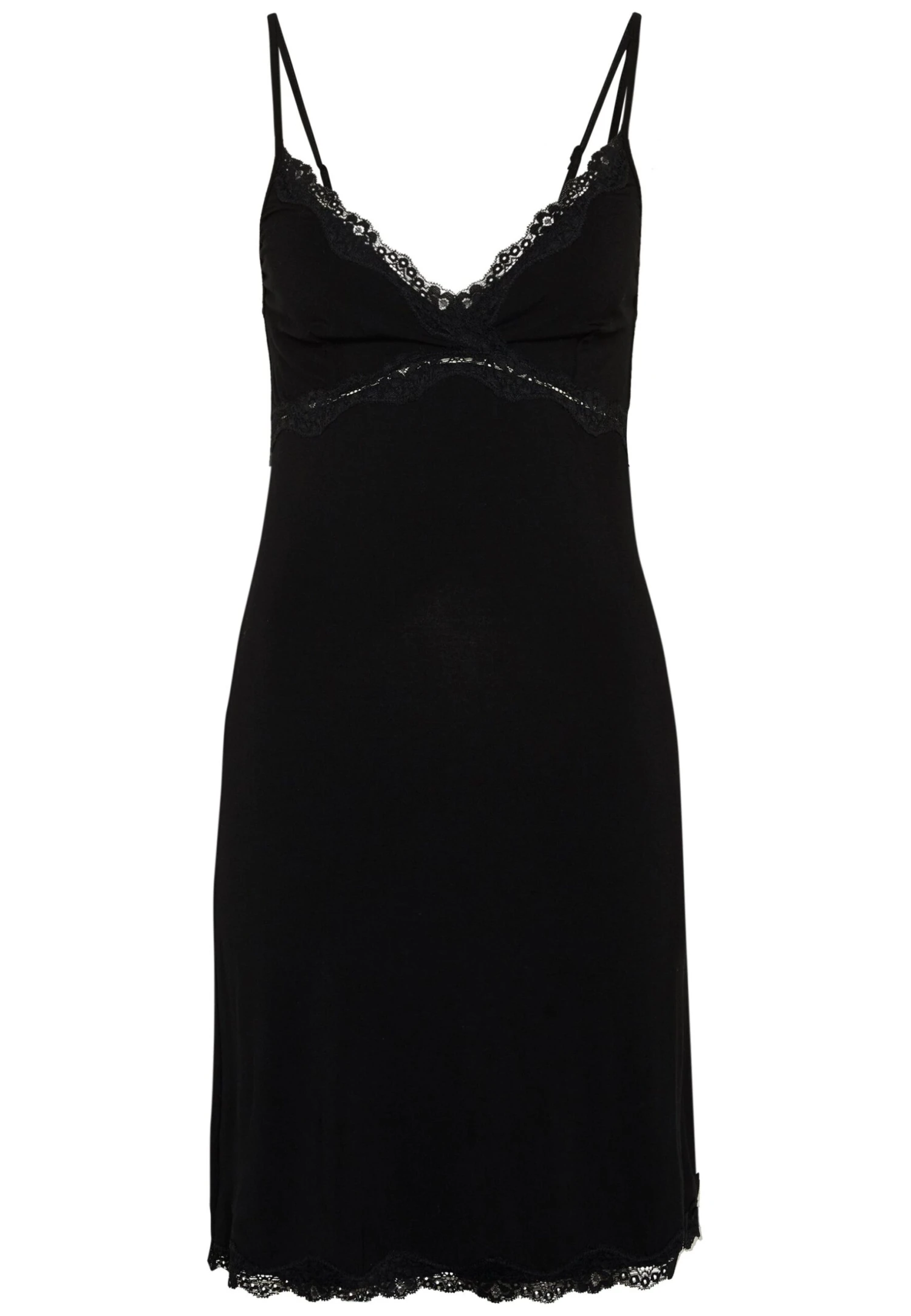 Anna Field Heidi Short Sleeves Viscose Nightdress - Nightie - Black - Image 4