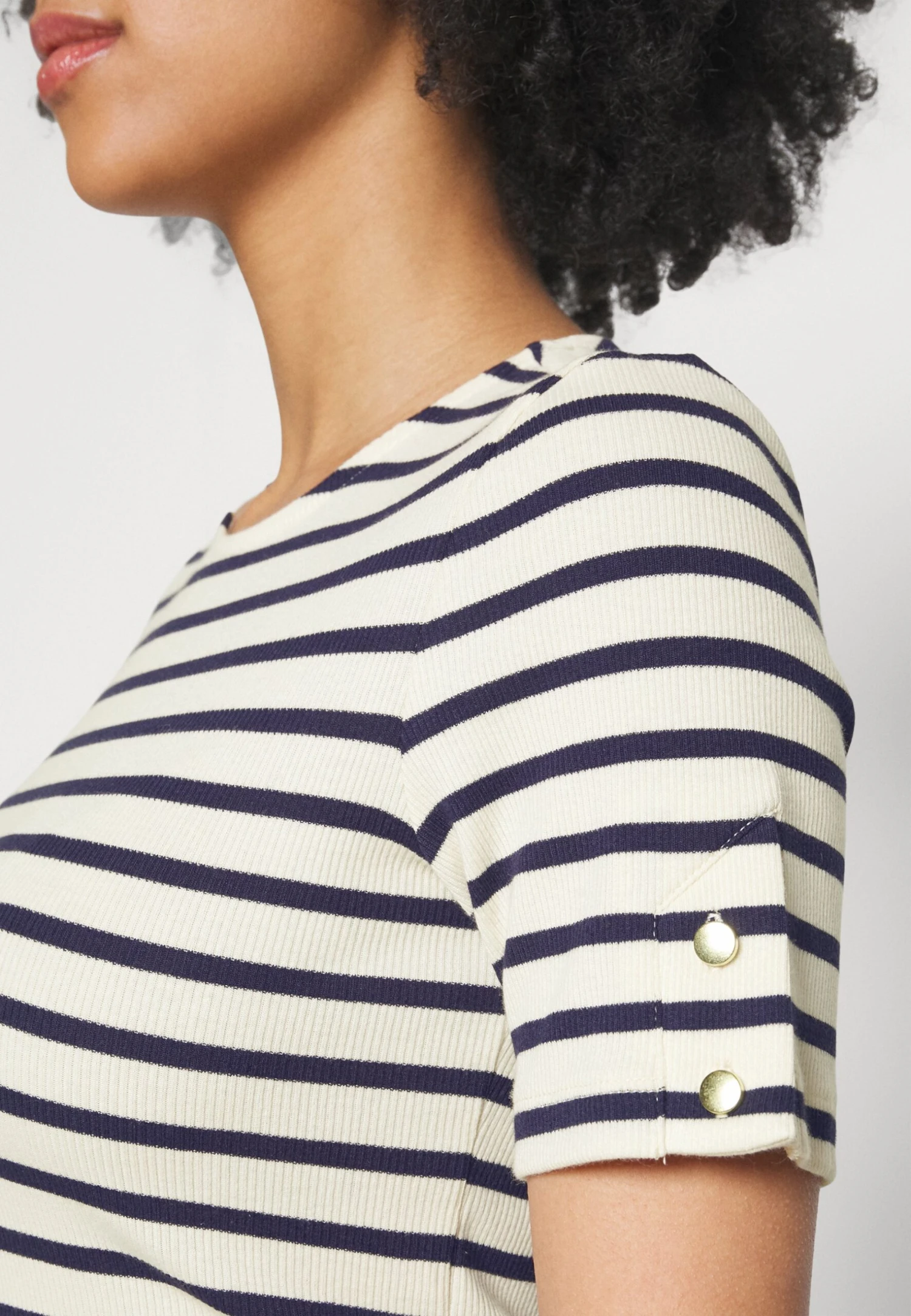 Print T-Shirt - Dark Blue White - Image 5