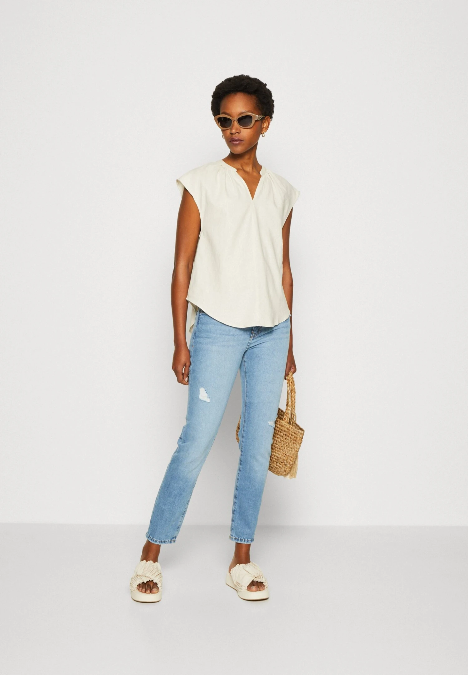 Anna Field Linen-Mix Shirt - Print T-Shirt - Beige - Image 2