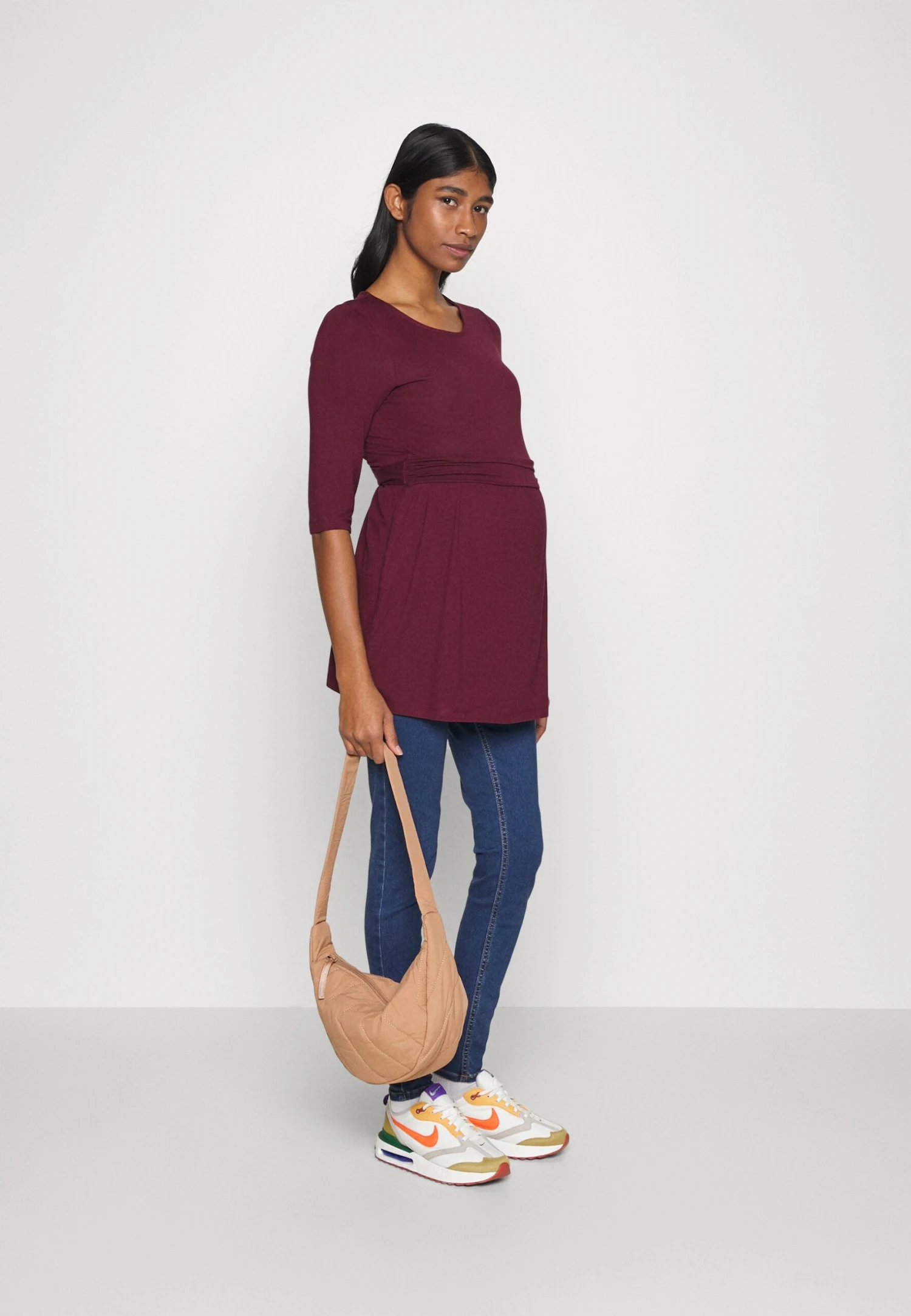 Flare Top- Long Sleeved Top - Dark Red - Image 2