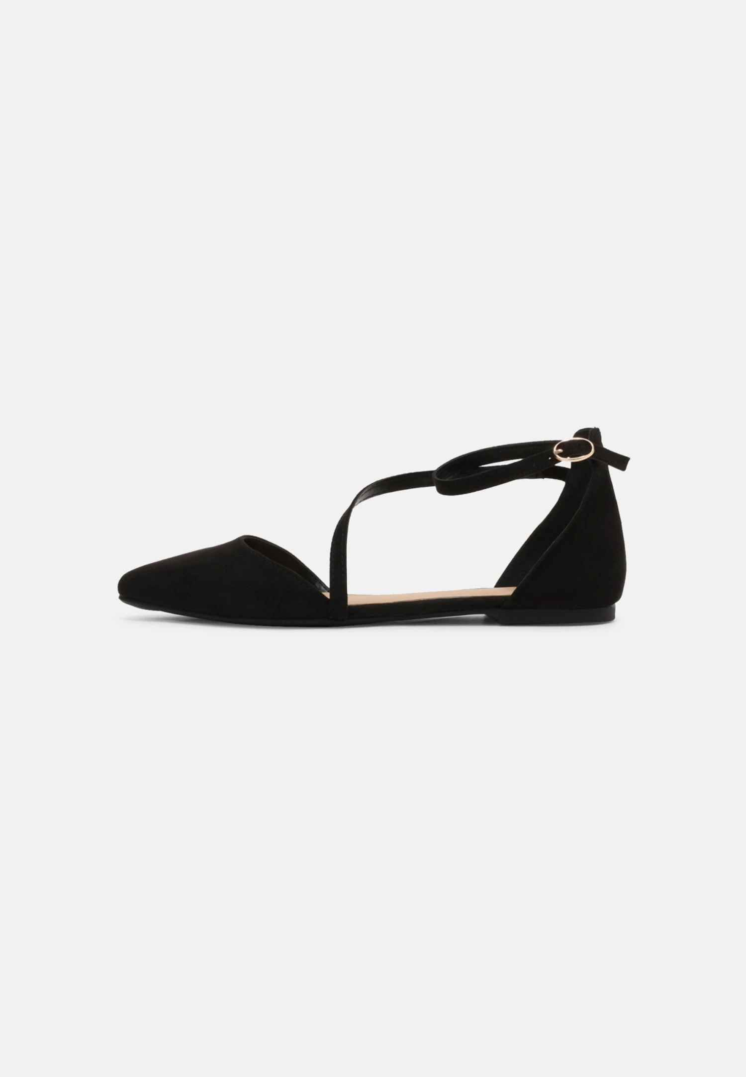 Ankle Strap Ballet Pumps - Black - Image 2