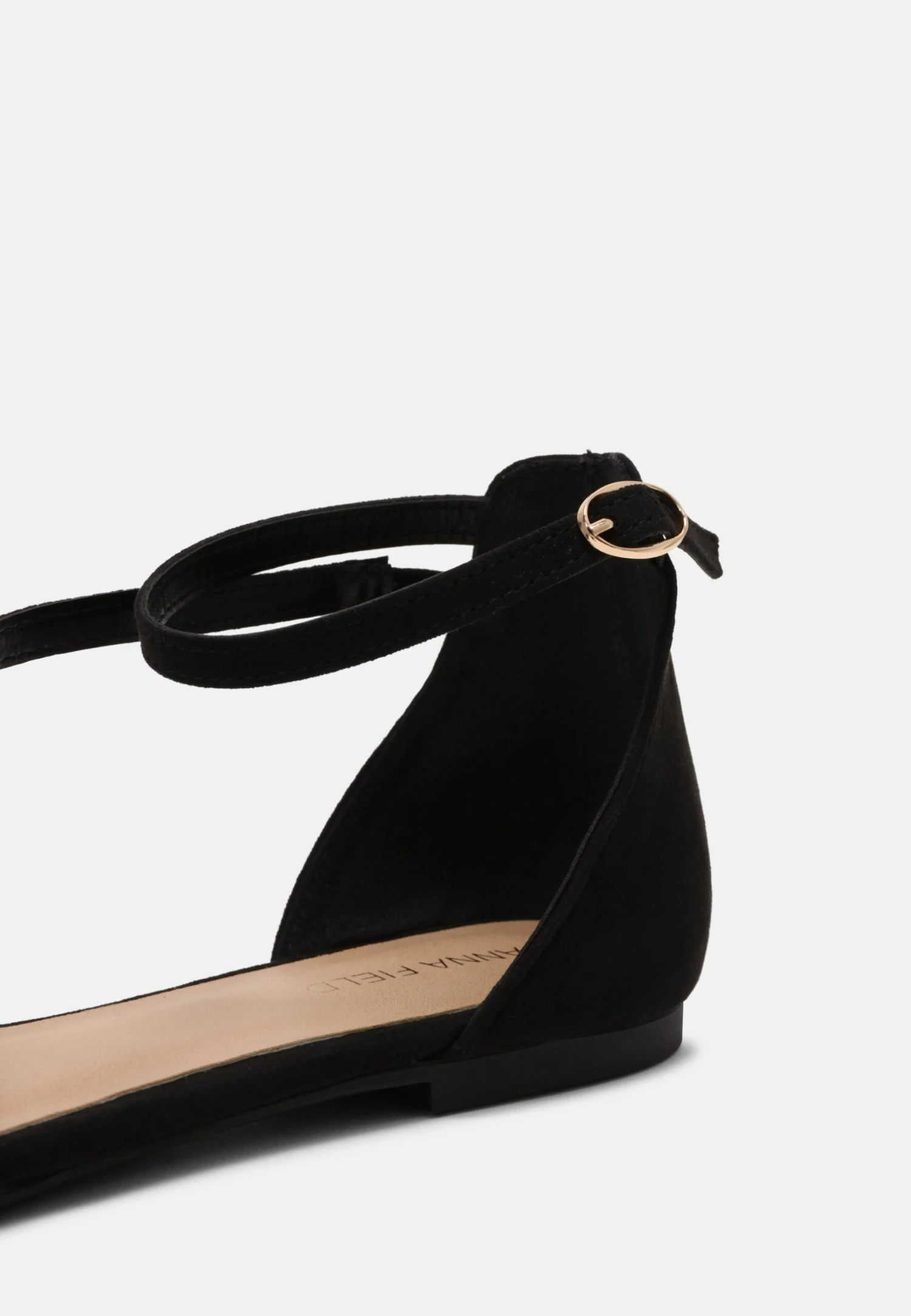 Ankle Strap Ballet Pumps - Black - Image 8