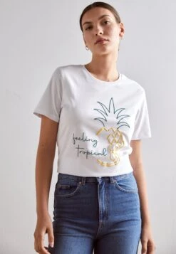 Anna Field Hattie Pineapple Puff - Print T-Shirt - White