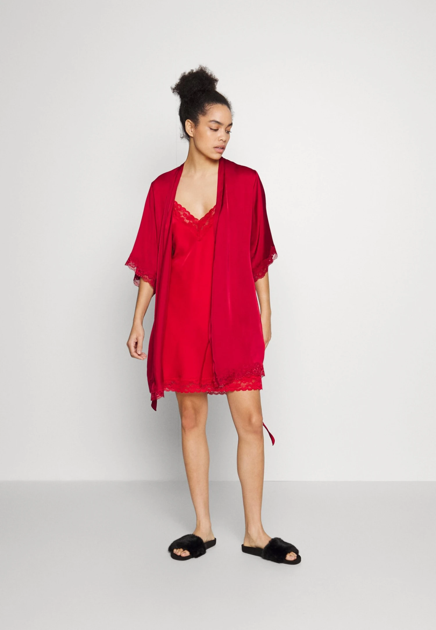 Anna Field Dressing Gown - Red - Image 2