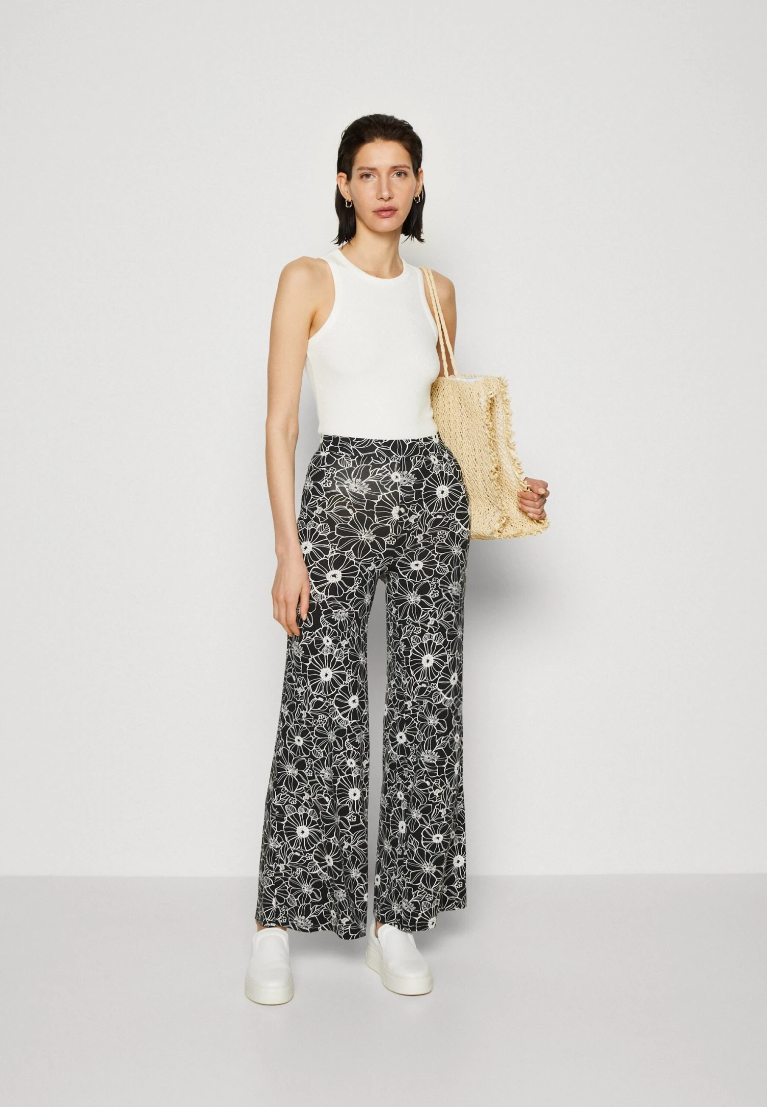 Anna Field Trousers - Black/White - Image 2