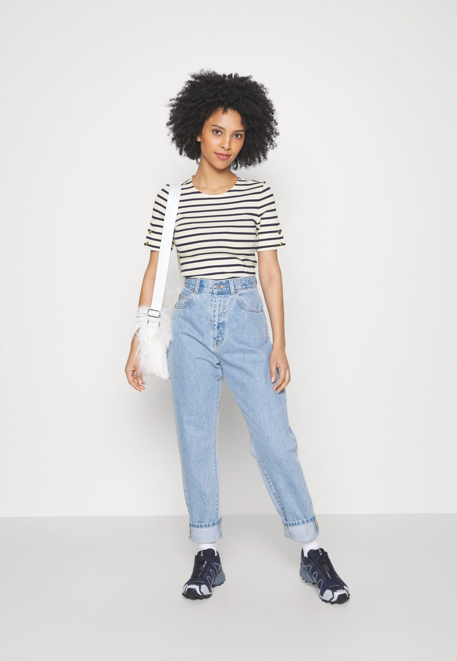 Print T-Shirt - Dark Blue White - Image 2