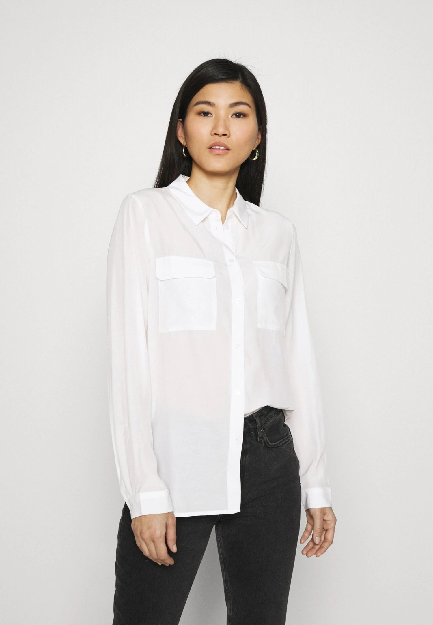 Anna Field Basic Blouse With Front Pockets - Button-Down Blouse