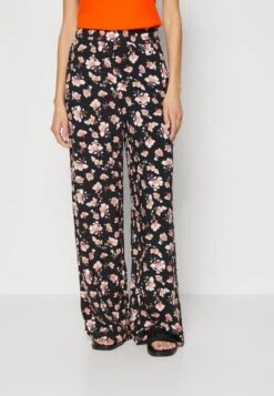 Anna Field Trousers - Black/Multi-Coloured
