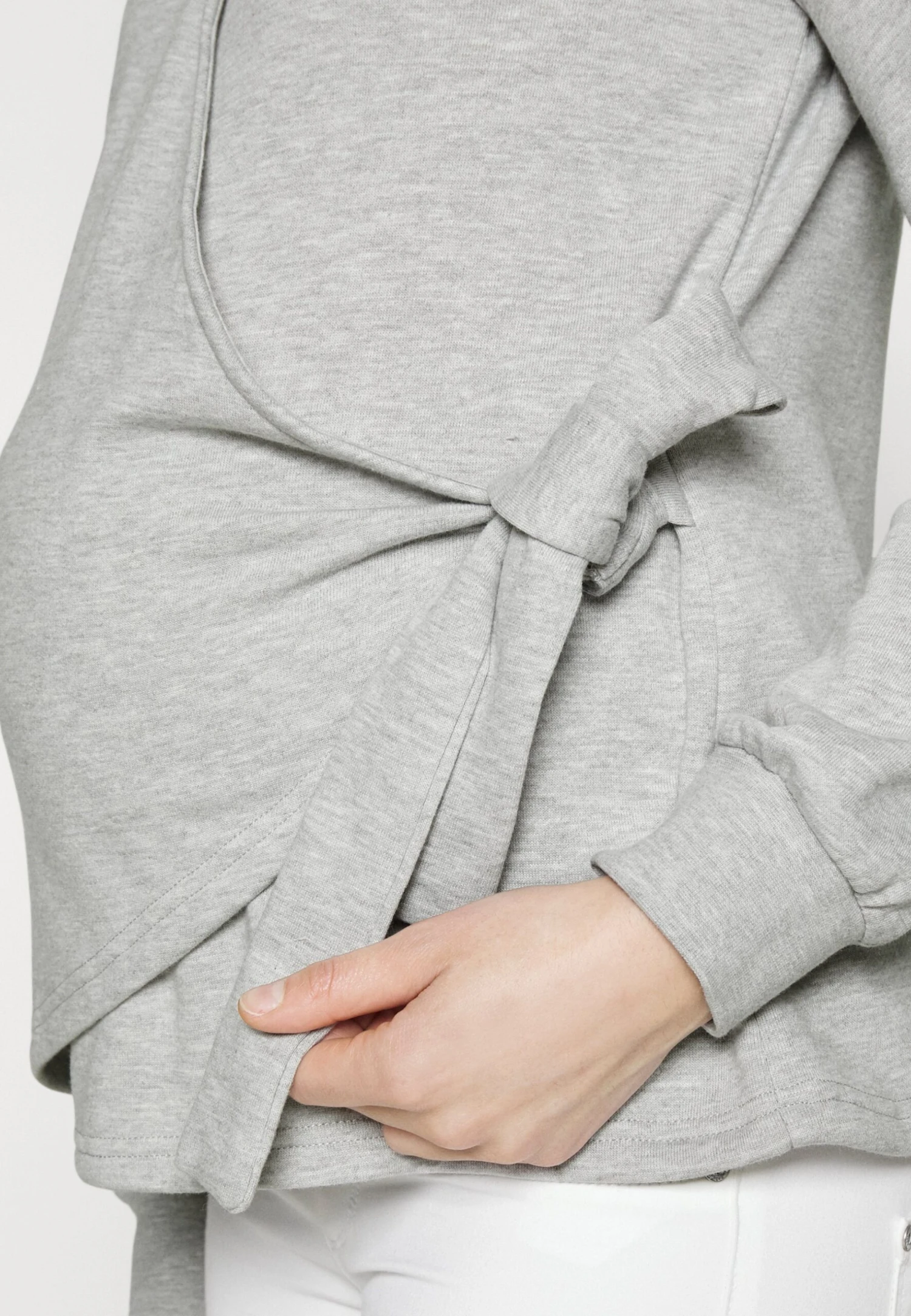Zip-Up Sweatshirt - Mottled Light Grey - Image 5