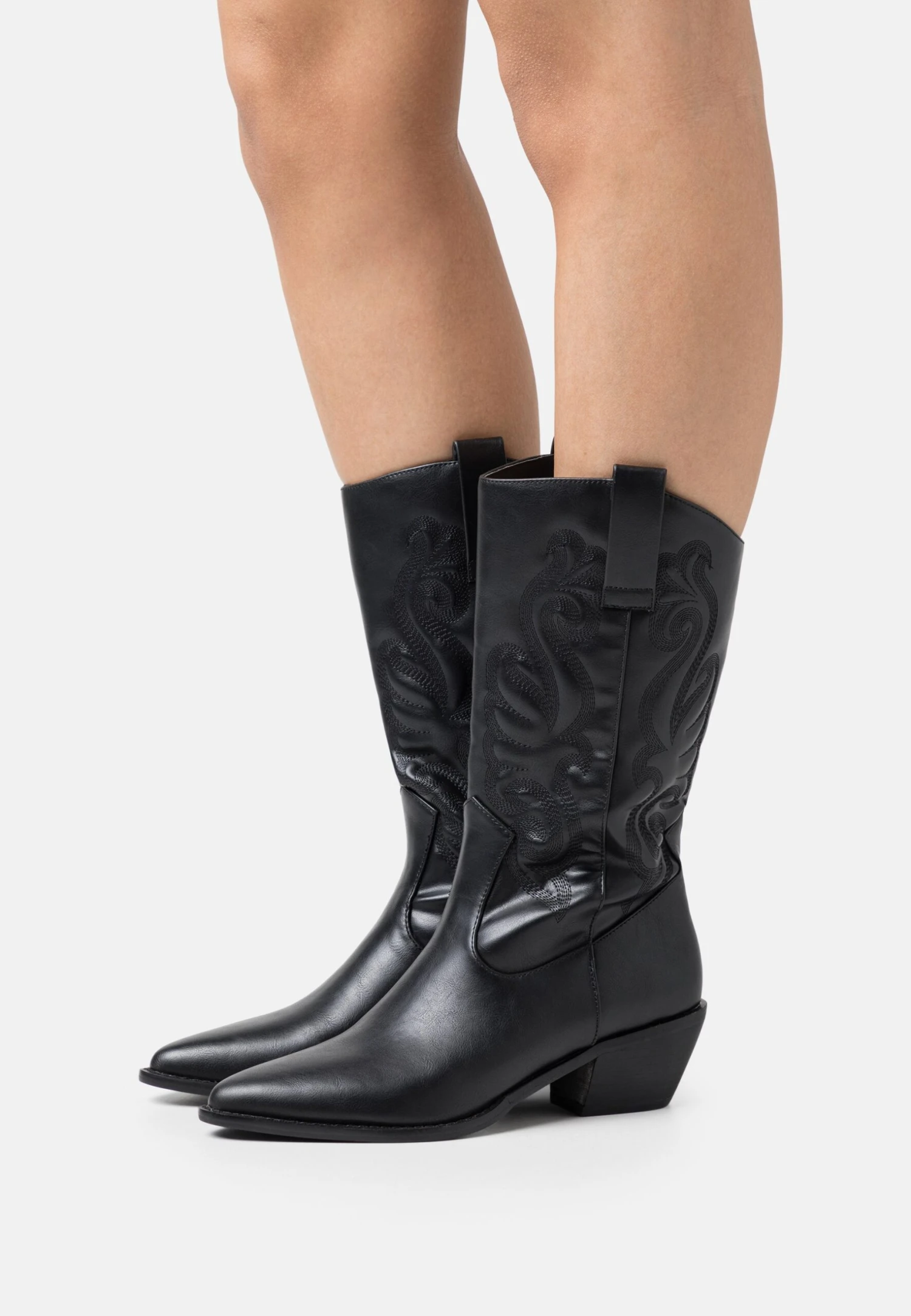 Anna Field Cowboy/Biker Boots - Black