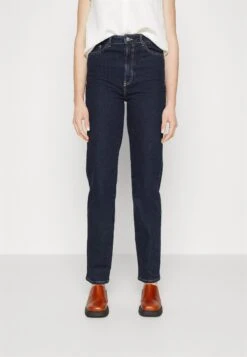 Straight Leg Jeans - Dark Blue Denim