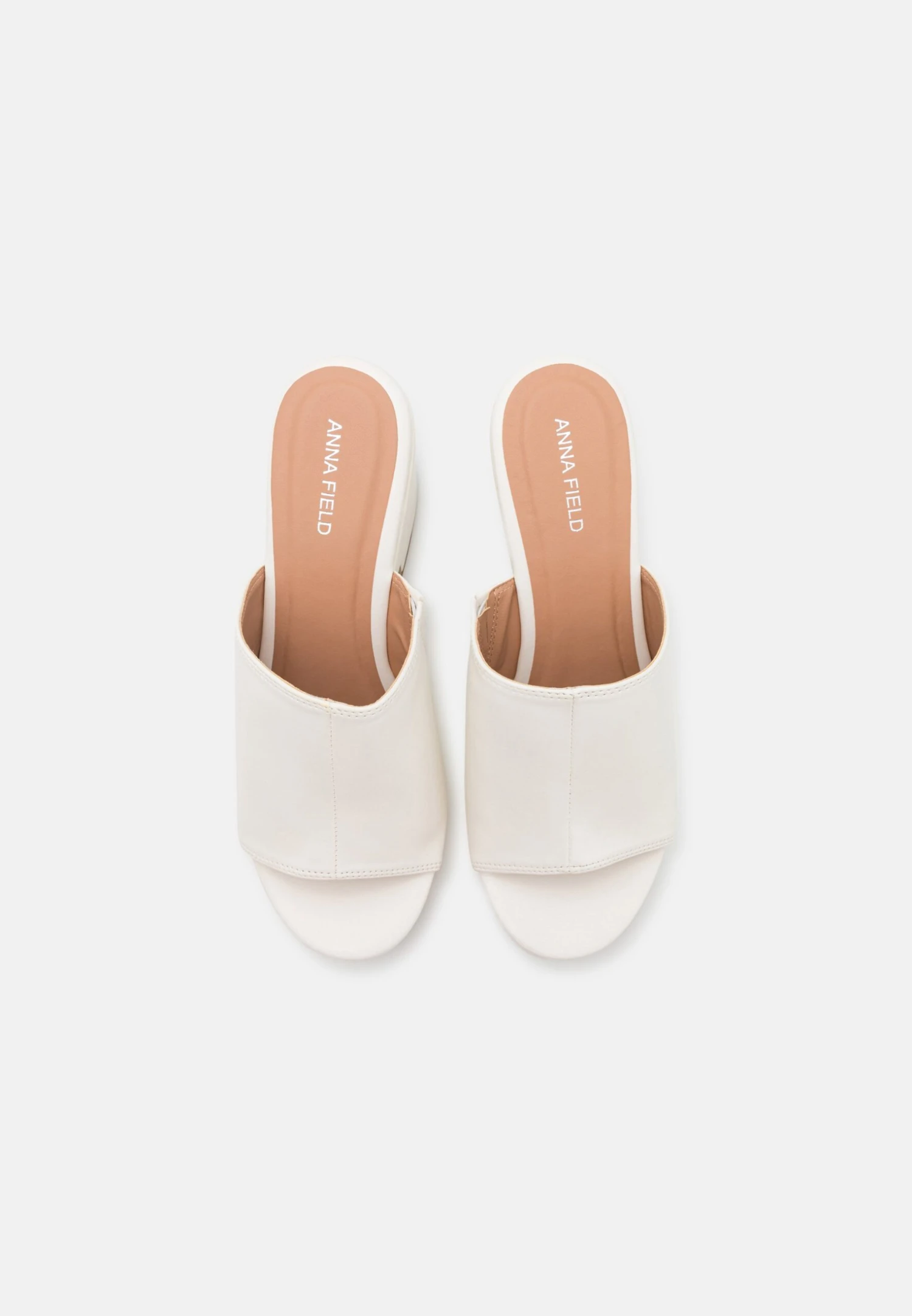 Wide Fit - Heeled Mules -White - Image 6