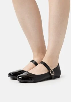 Anna Field Ankle Strap Ballet Pumps - Black