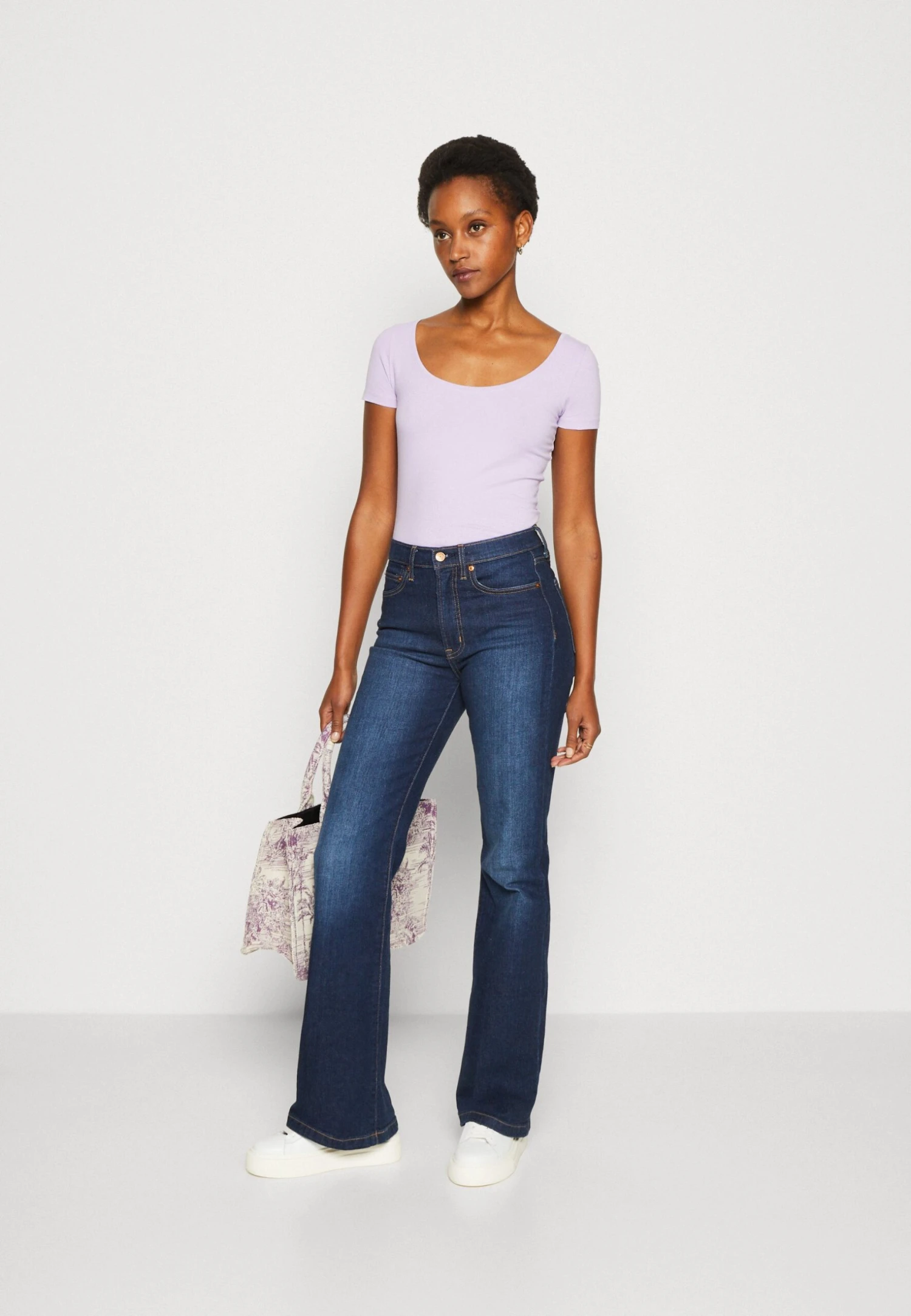 Anna Field 3 Pack - Basic T-Shirt - Purple/White/Mottled Light Grey