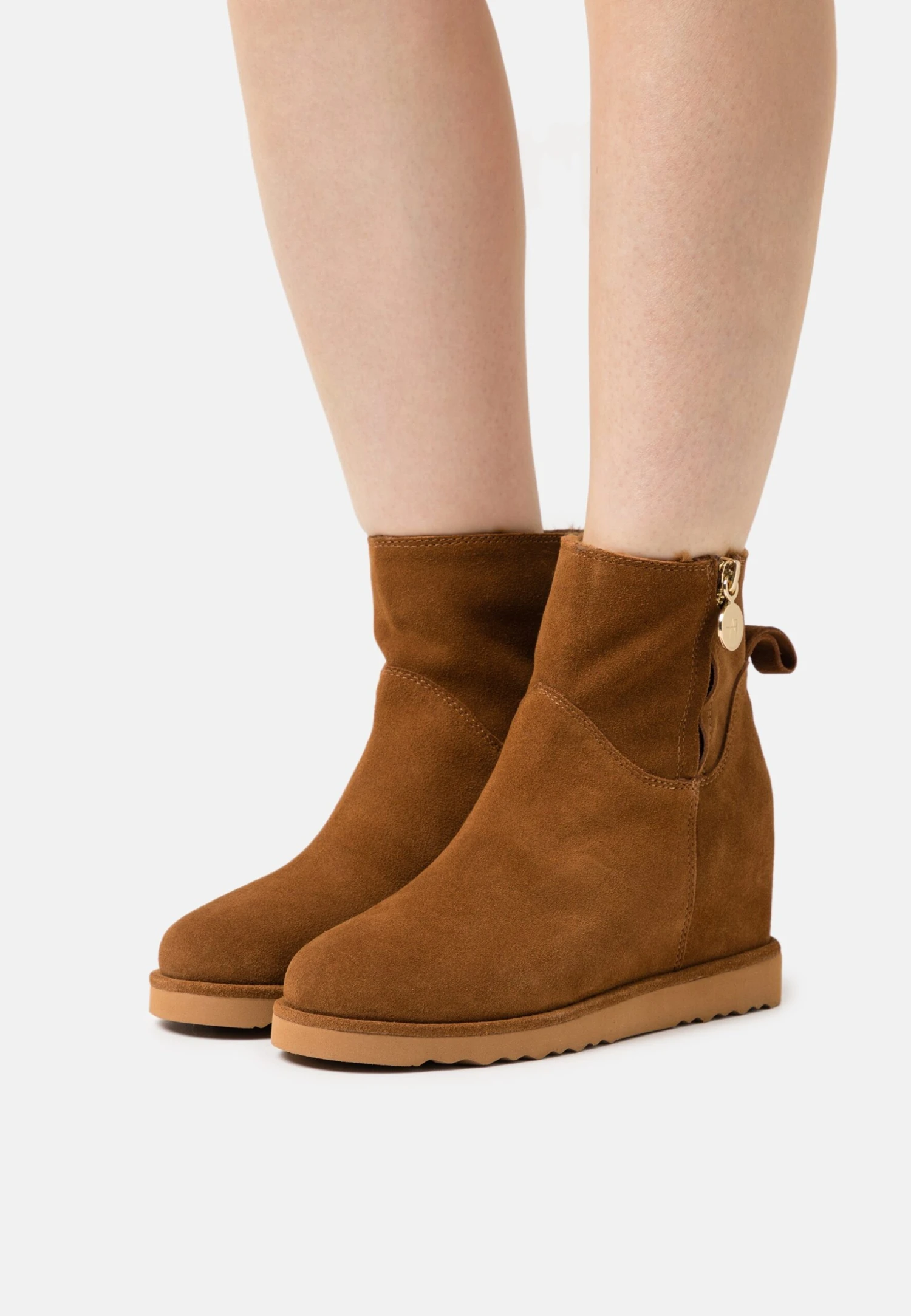 Anna Field Leather Winter Boot - Ankle Boots - Cognac