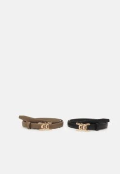 Anna Field 2Pack - Belt - Black/ Taupe