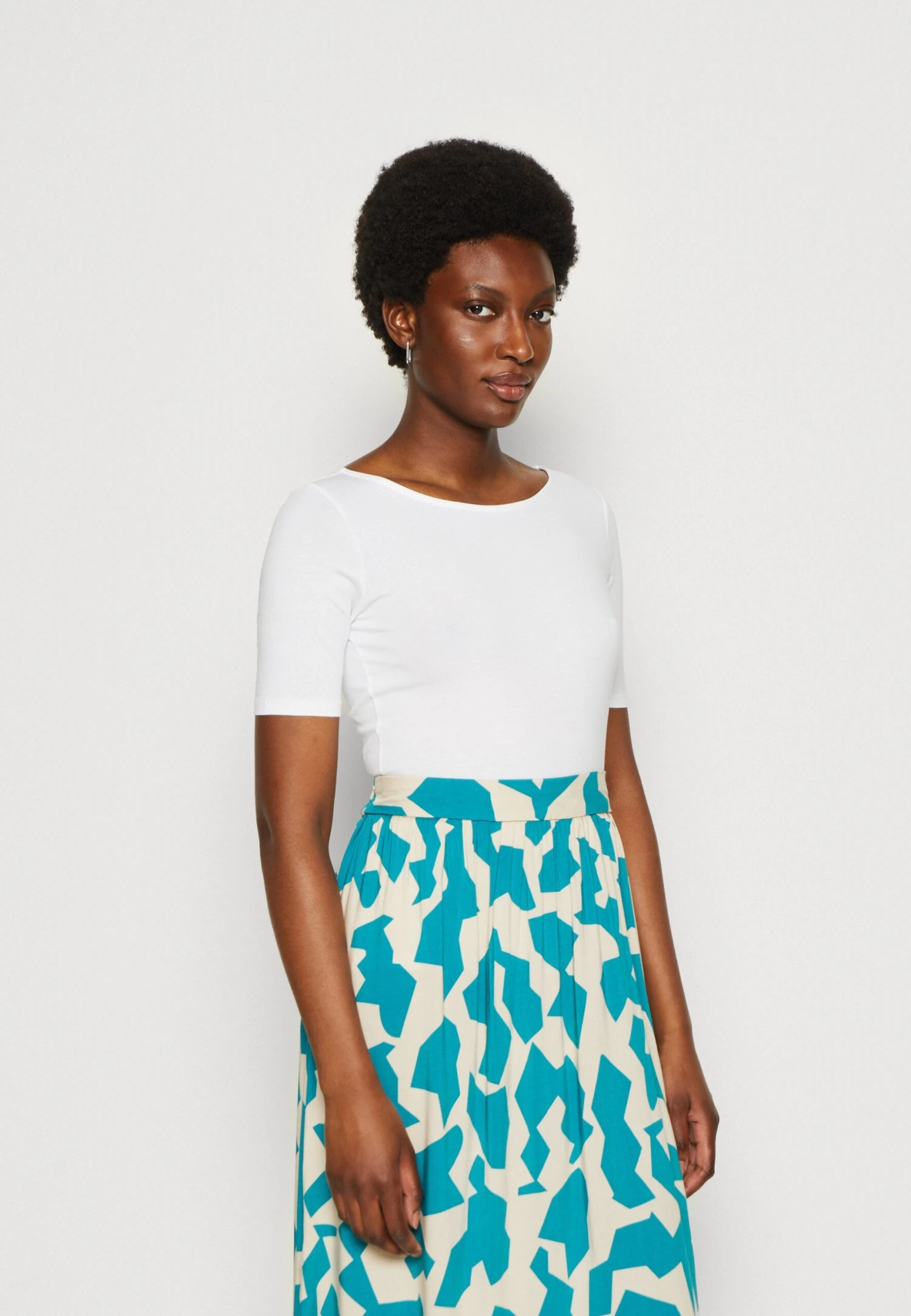 Anna Field Print T-Shirt - Light Blue/White - Image 2