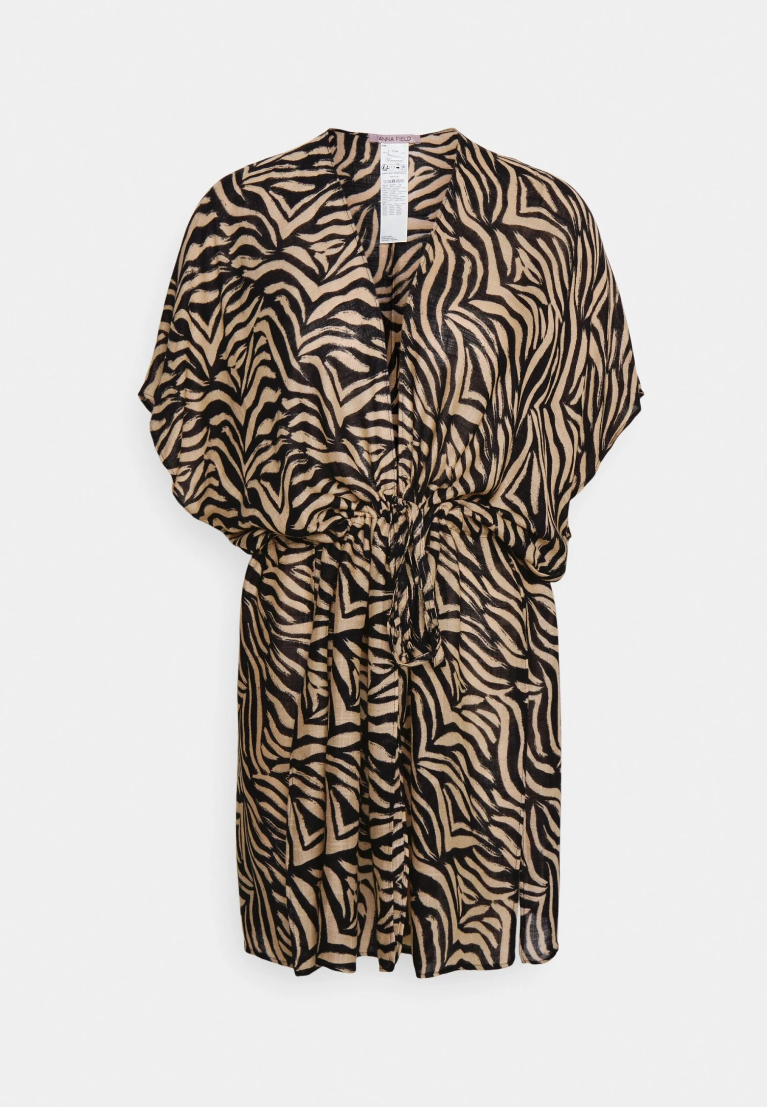 Anna Field Printed Short Kimono / 606 - Khaki_003 - Off-White - Beach Accessory - Image 4