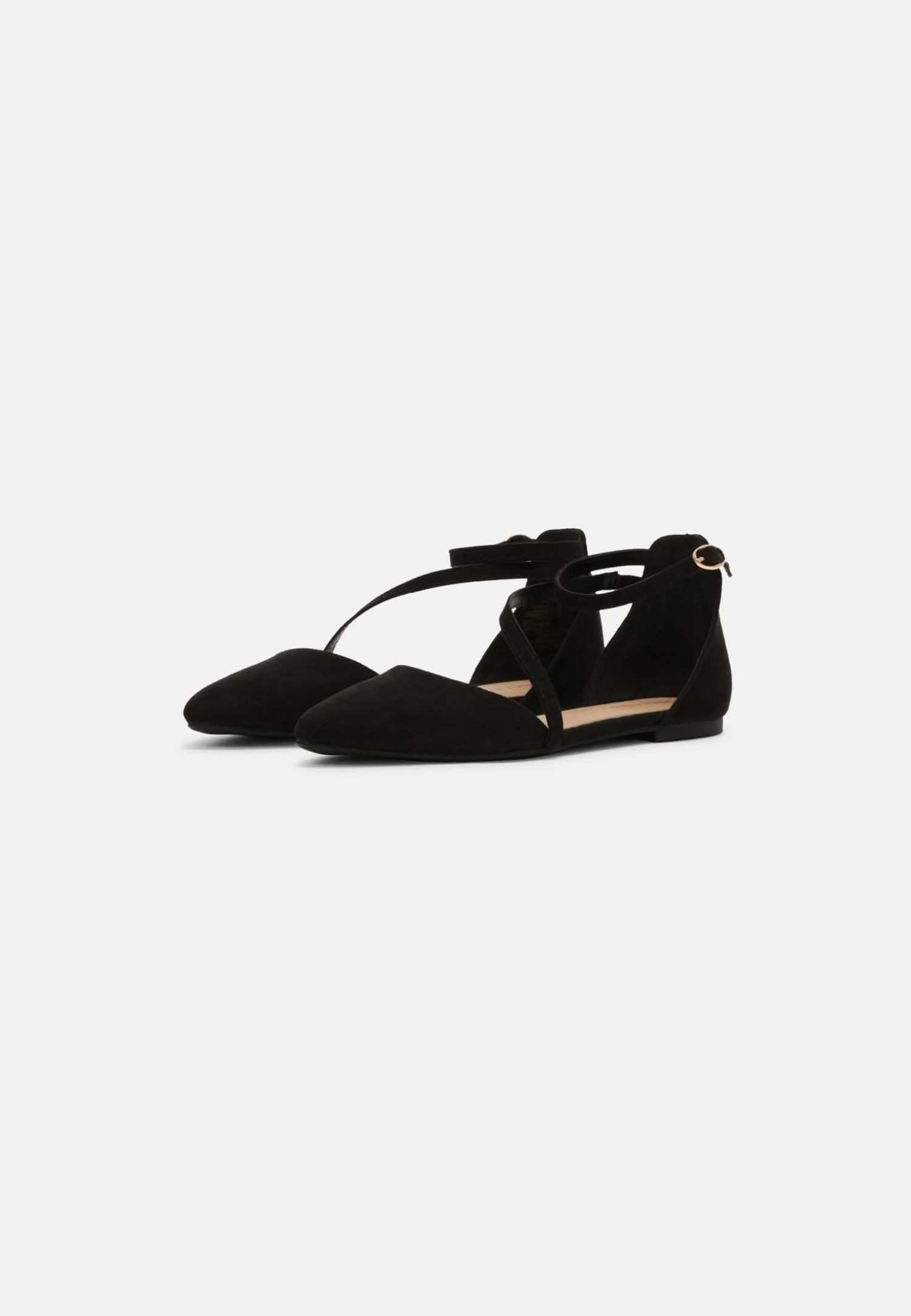 Ankle Strap Ballet Pumps - Black - Image 3