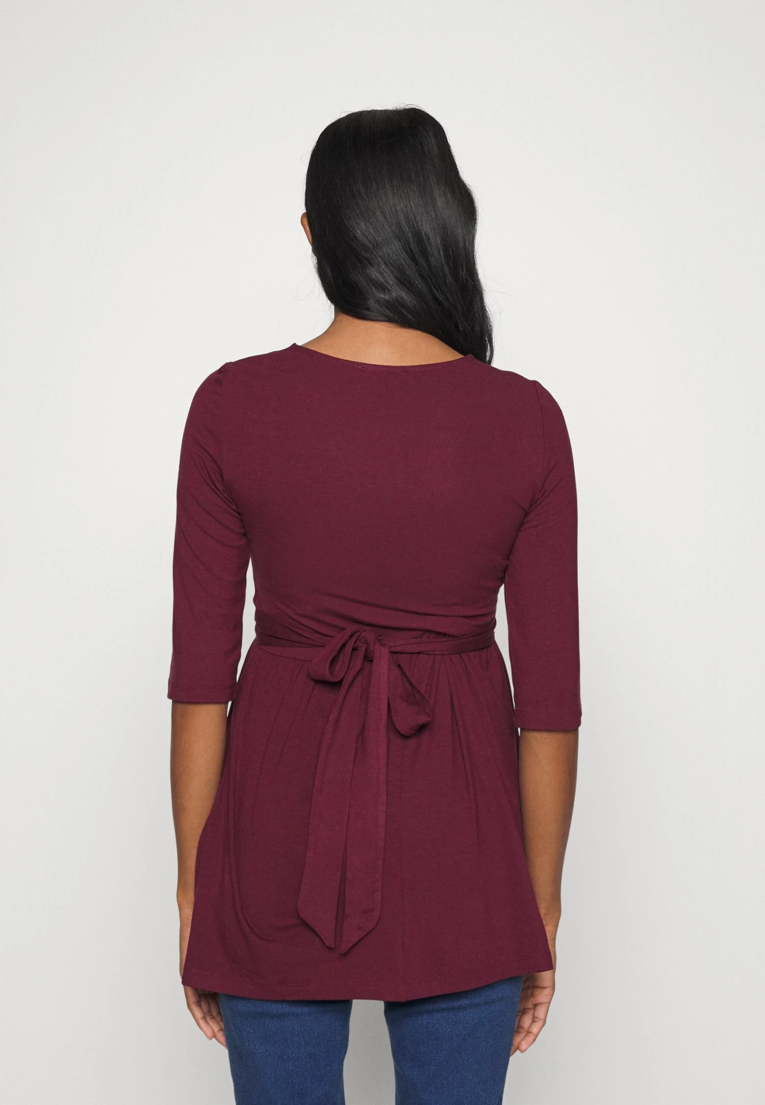 Flare Top- Long Sleeved Top - Dark Red - Image 3