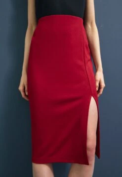 Anna Field Pencil Skirt - Dark Red