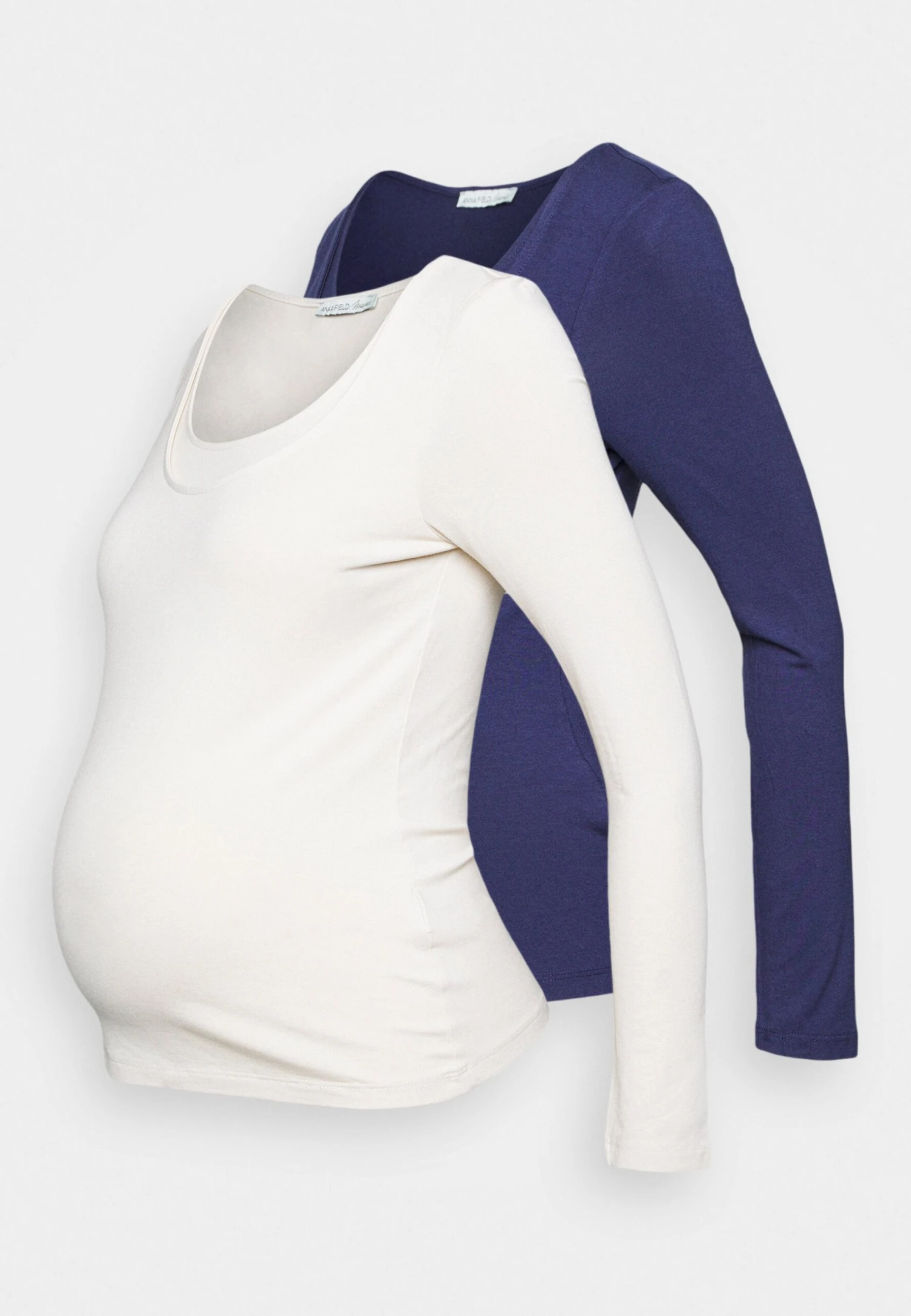 Maternity Basic Longsleeve 2 Pack - Long Sleeved Top - Blue/White - Image 5