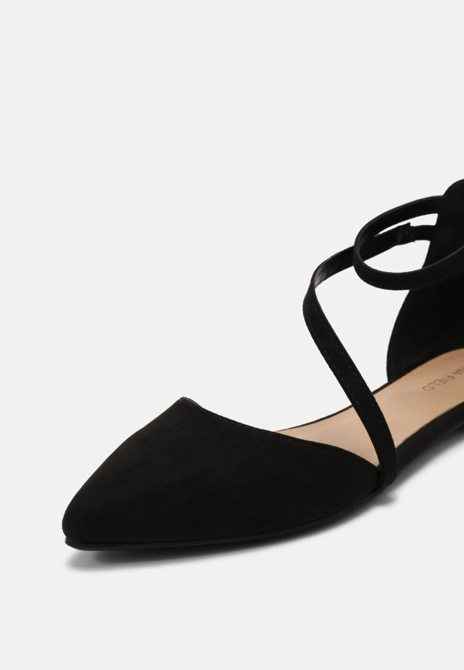 Ankle Strap Ballet Pumps - Black - Image 6